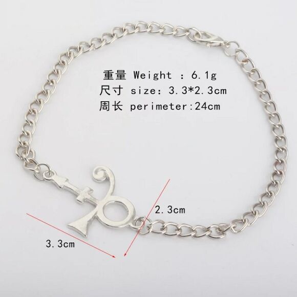 Prince Symbol Bracelet, Charm Love Symbol Charm Purple Rain Artist Music 7 in - Picture 2 of 2